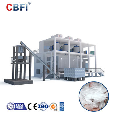 Βιομηχανία ποτών Μηχανή πάγου με φλάκες Ψυχρή αποθήκευση με θερμοκρασία πάγου -5C