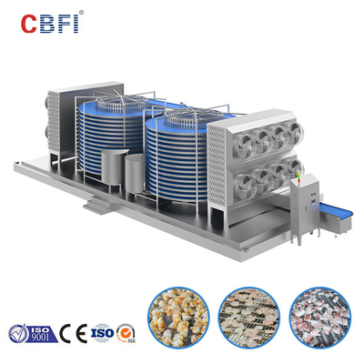 CBFI Individual Quick IQF Double Spiral Freezer for Fish Processing Line