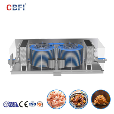 CBFI Individual Quick IQF Double Spiral Freezer for Fish Processing Line