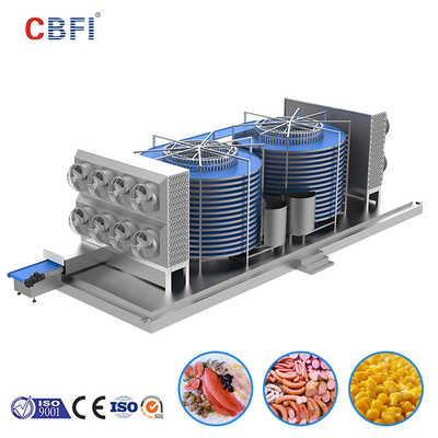 CBFI Individual Quick IQF Double Spiral Freezer for Fish Processing Line