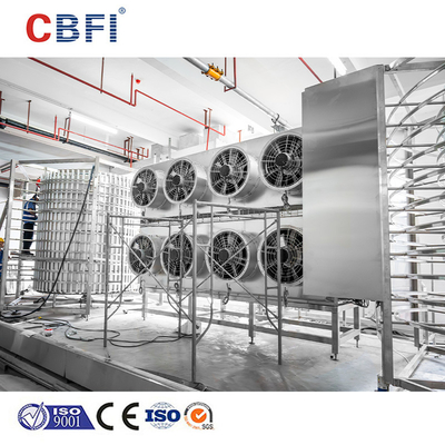 Σπειροειδής διπλή ταχεία κατάψυξη 200kg/H-10000kg/H Δυνατότητα ελέγχου PLC